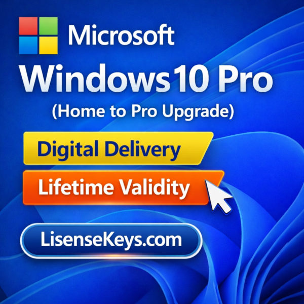 Windows 10 Pro Home to Pro Upgrade Digital License Key – Instant Digital Delivery Lifetime Validity