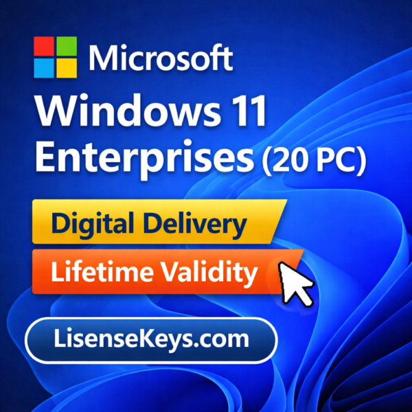 Windows 11 Enterprise License Key for 20 PCs – Digital Delivery Lifetime Validity