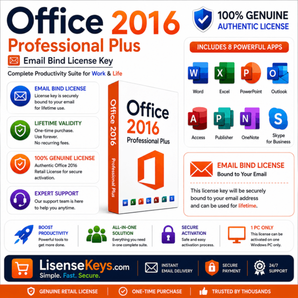 Office 2016 Professional Plus Email Bind License Key by Lisensekeys