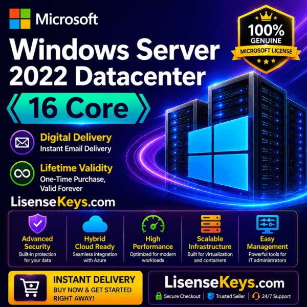 Windows Server 2022 Datacenter 16 Core License Key