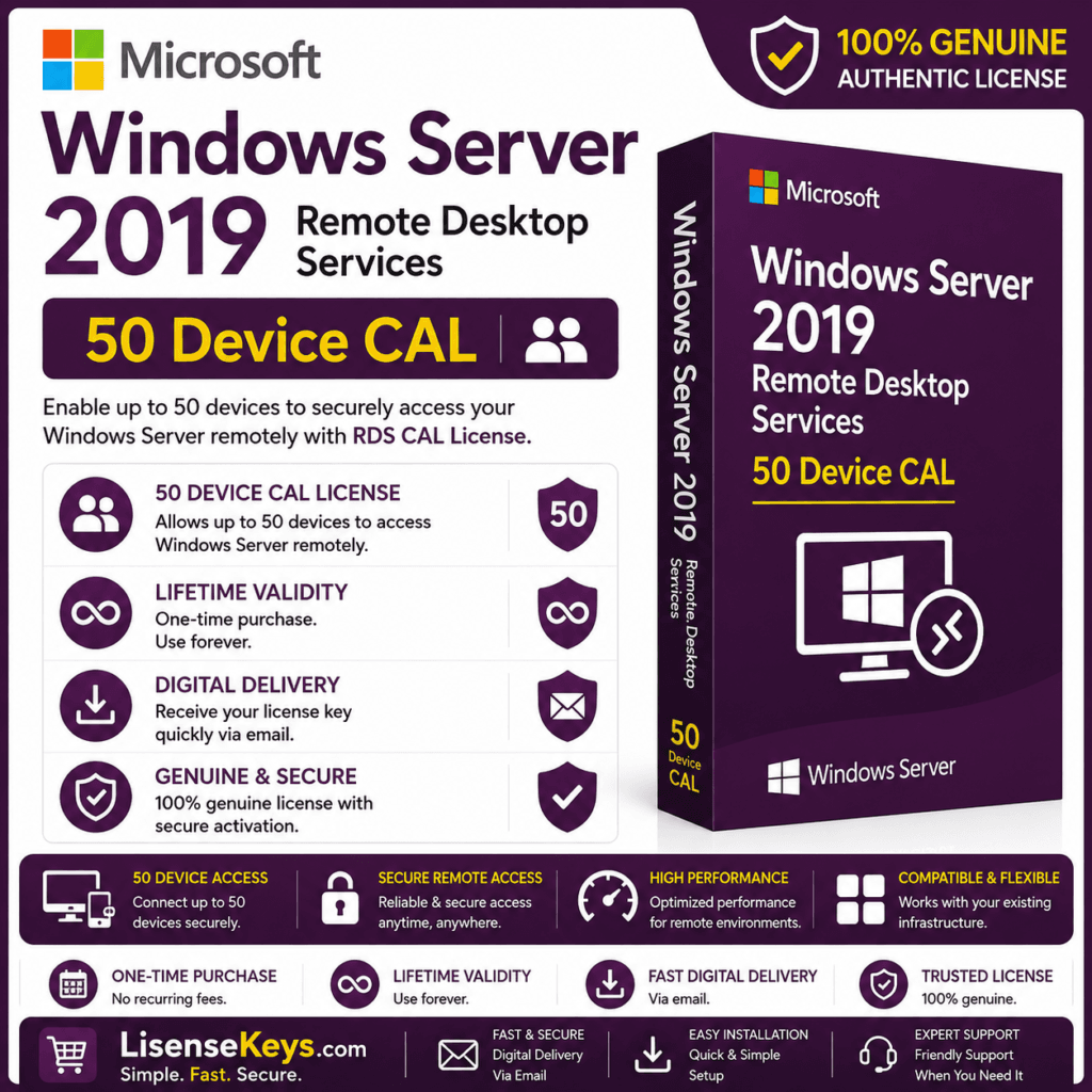 Windows server 2019 rds 50 device cal