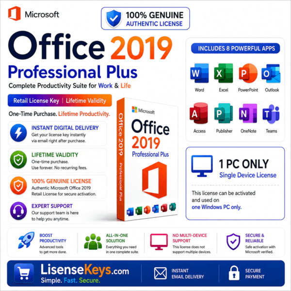 Office 2019 Professional Plus Retail License Key by Lisensekeys Office 2019 Professional Plus Retail License Key by Lisensekeys
