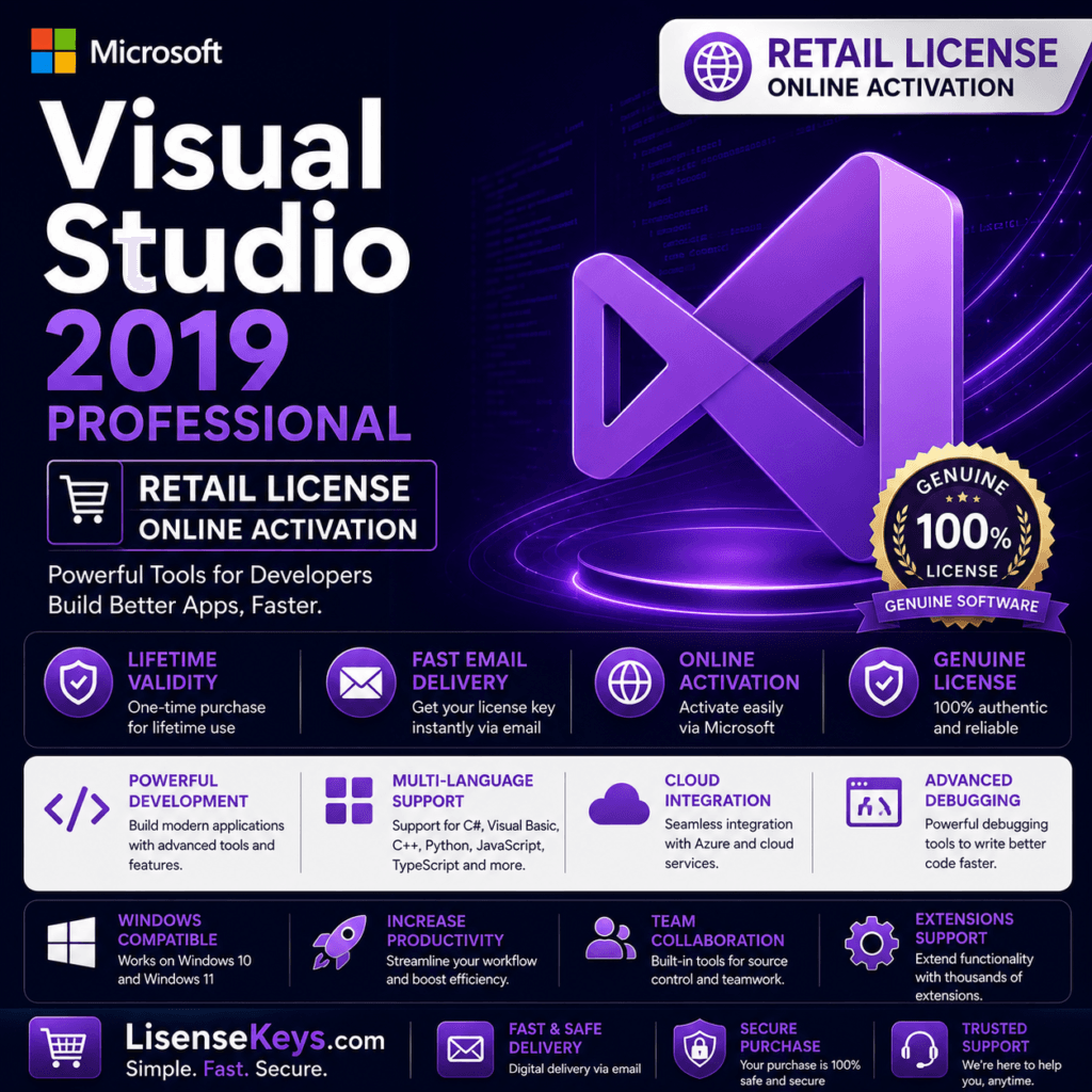 Visual Studio 2019 Professional by Lisensekeys