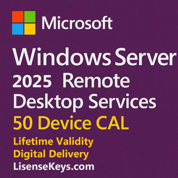 Windows Server 2025 RDS 50 Device CAL 2 | LisenseKeys.com Microsoft Windows Server 2025 RDS 50 Device CAL